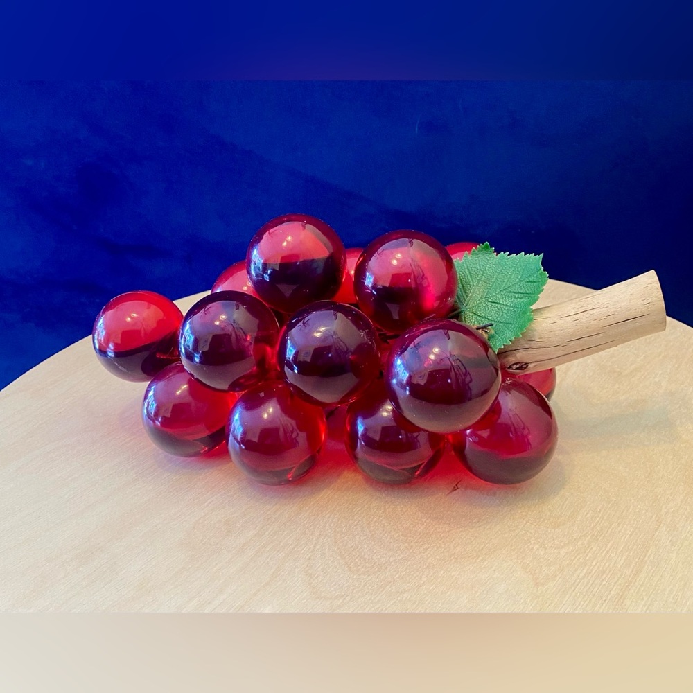 MCM Lucite Red Acrylic Grape Cluster